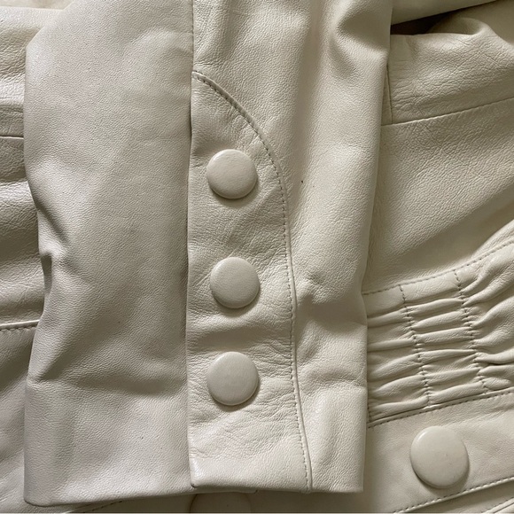 Classics Entier Off-White Leather Jacket size S - Picture 5 of 6